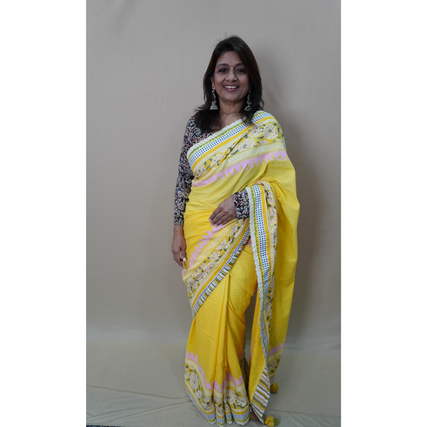 MUL BLOCKPRINTED SAREE