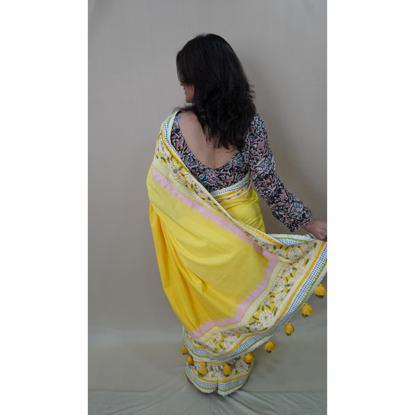 MUL BLOCKPRINTED SAREE