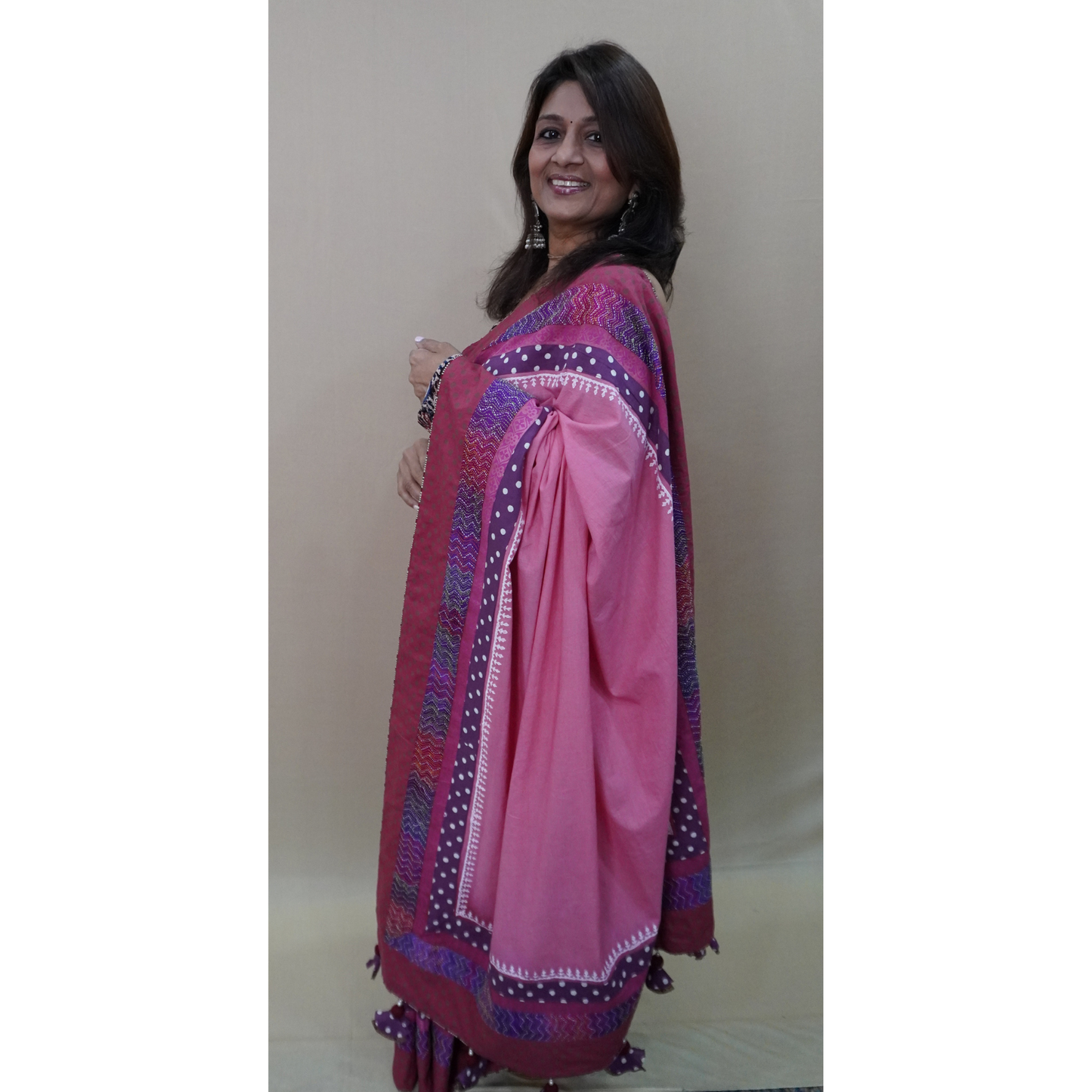 MUL BLOCKPRINTED SAREE