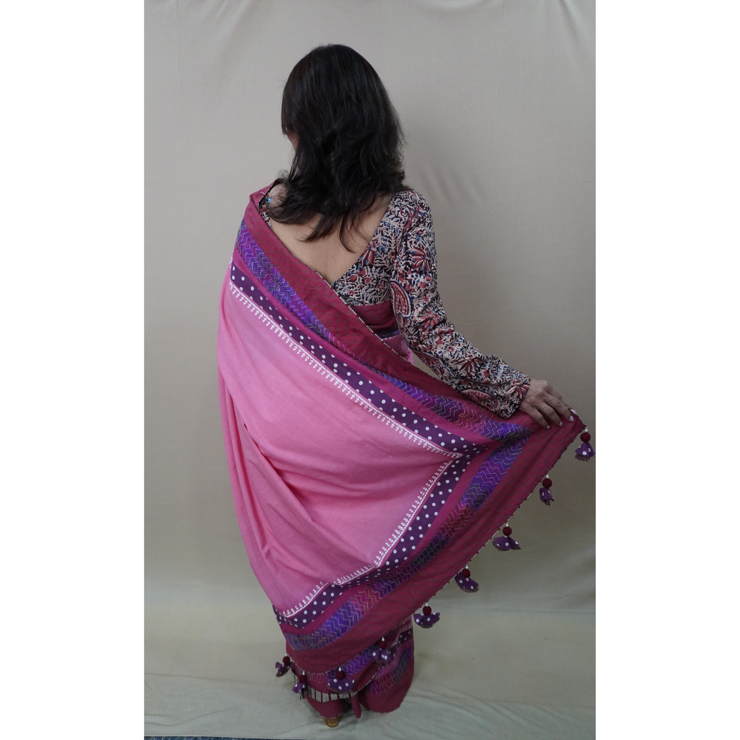 MUL BLOCKPRINTED SAREE