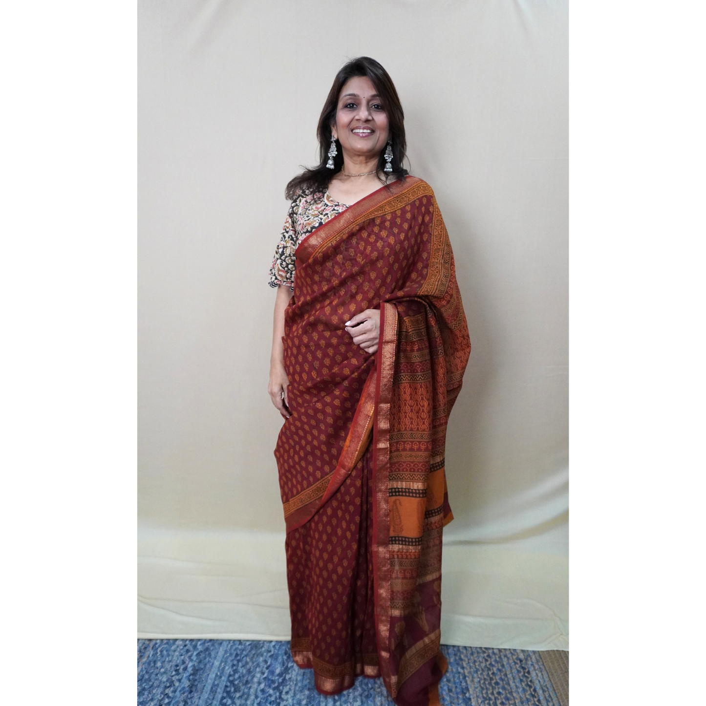 MAHESHWARI COTTON BAGH PRINTED SAREE