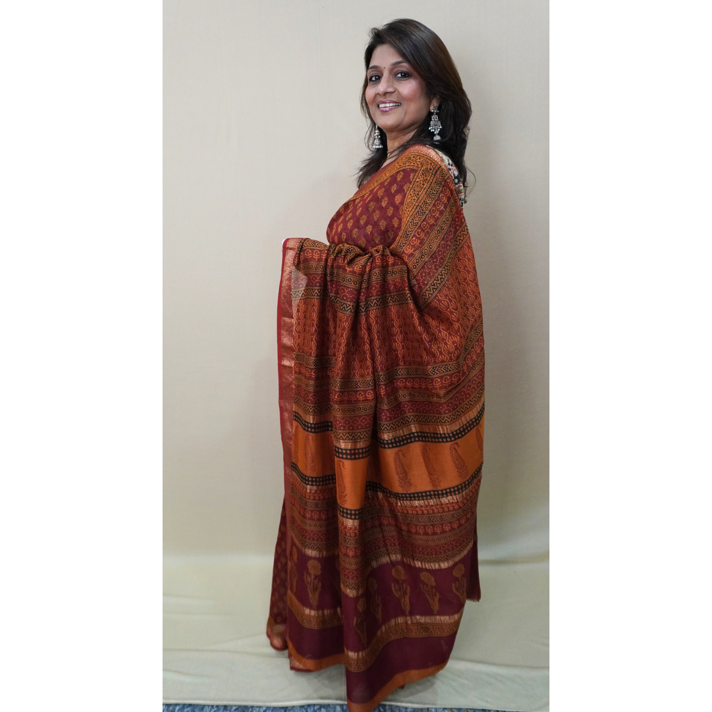 MAHESHWARI COTTON BAGH PRINTED SAREE