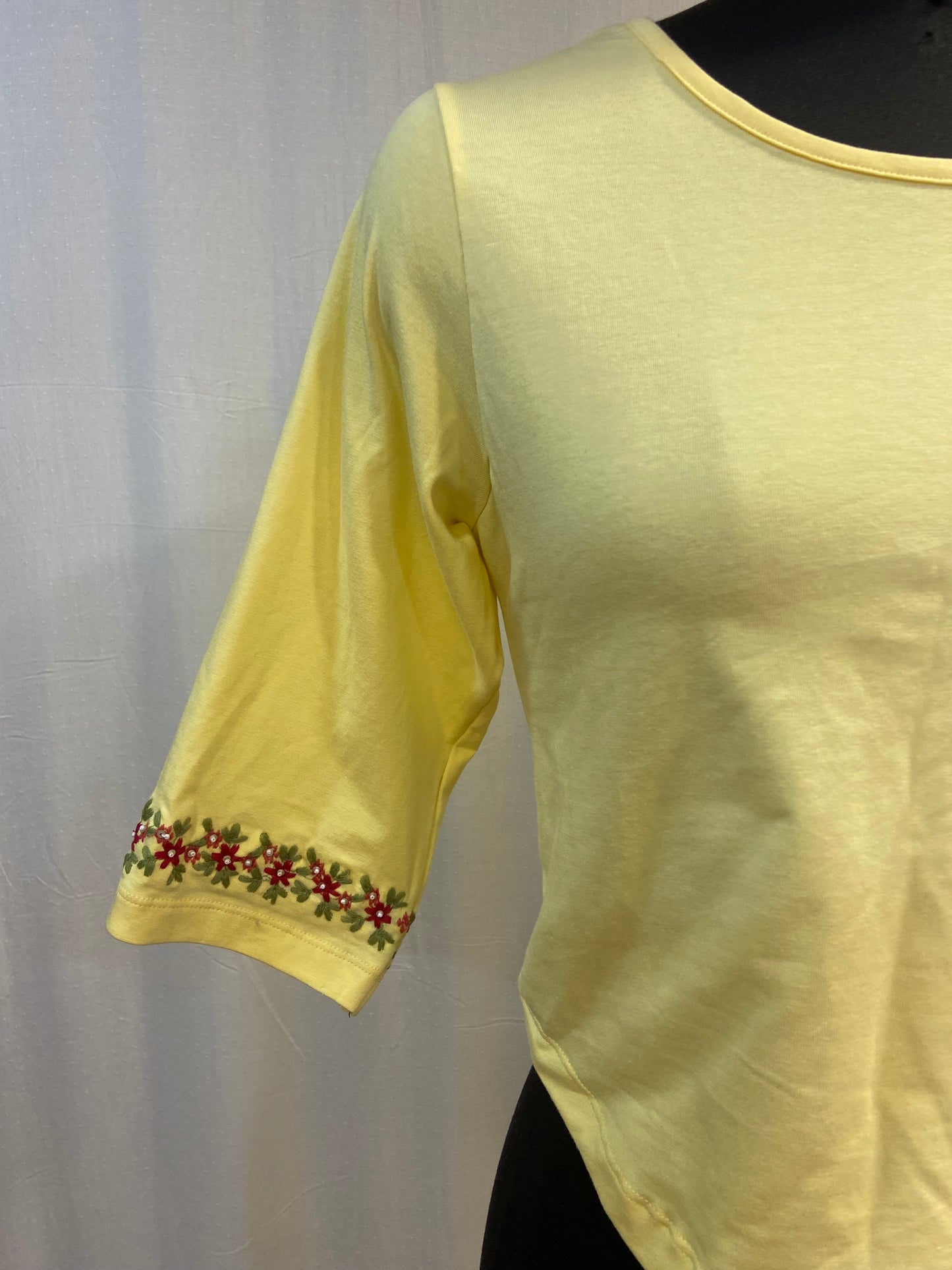 PHOOLWARI T-SHIRT BLOUSE - LEMON YELLOW