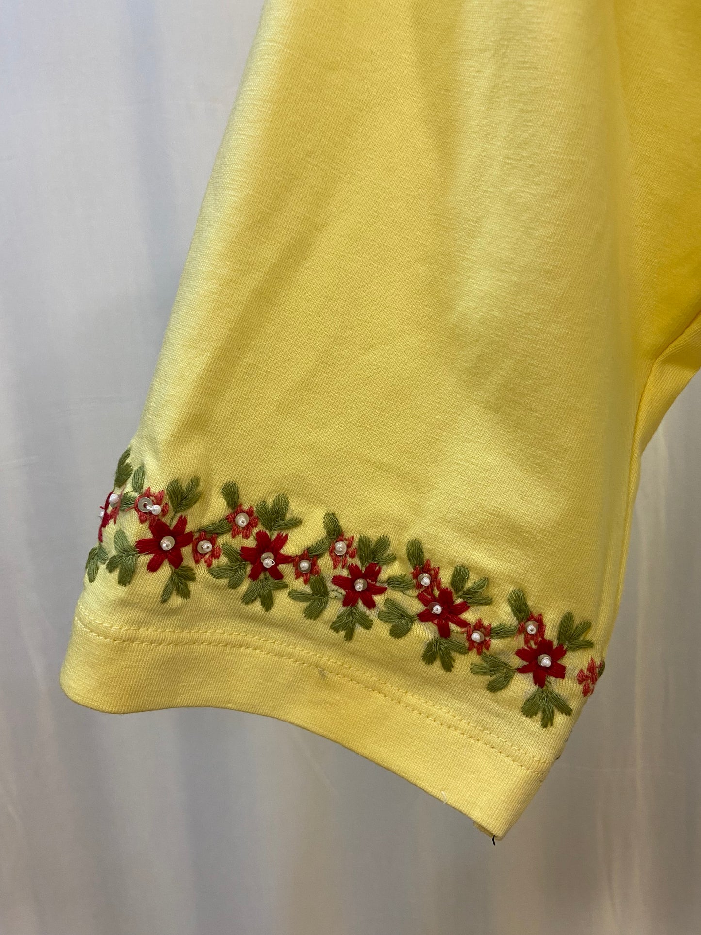 PHOOLWARI T-SHIRT BLOUSE - LEMON YELLOW