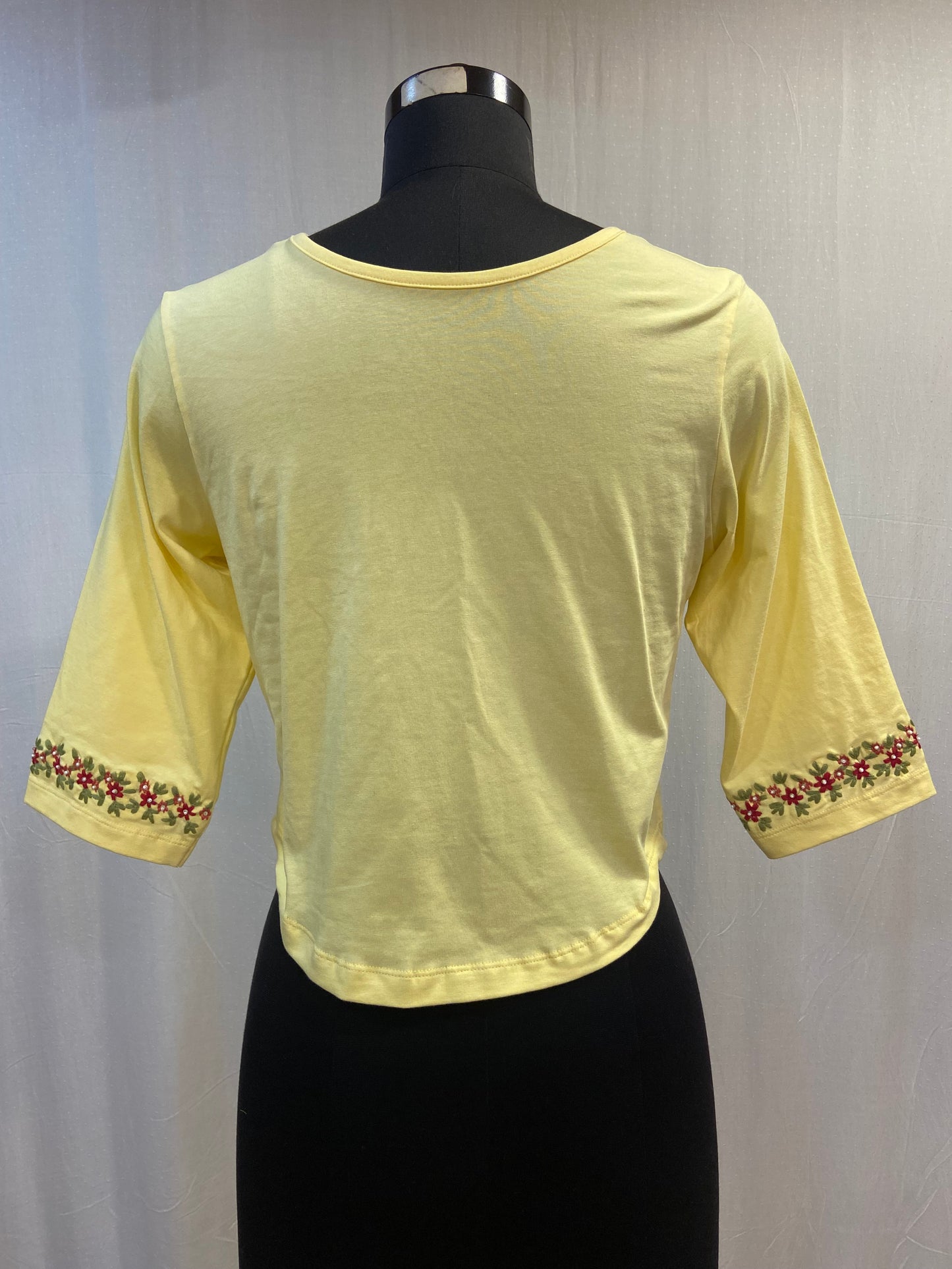 PHOOLWARI T-SHIRT BLOUSE - LEMON YELLOW