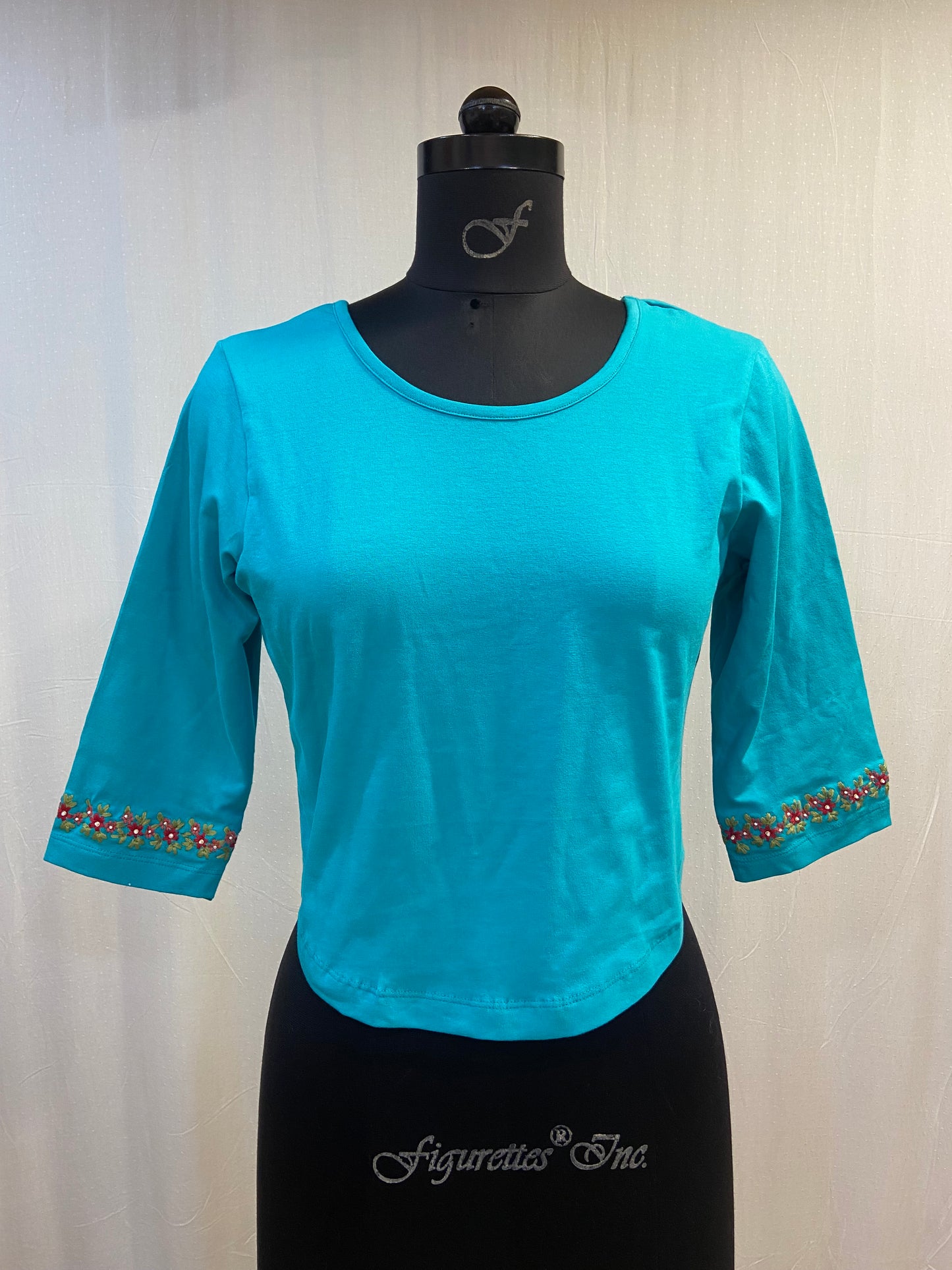 PHOOLWARI T-SHIRT BLOUSE - MINT