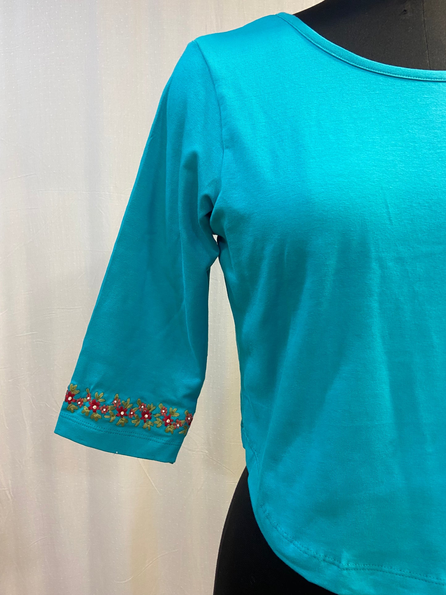 PHOOLWARI T-SHIRT BLOUSE - MINT