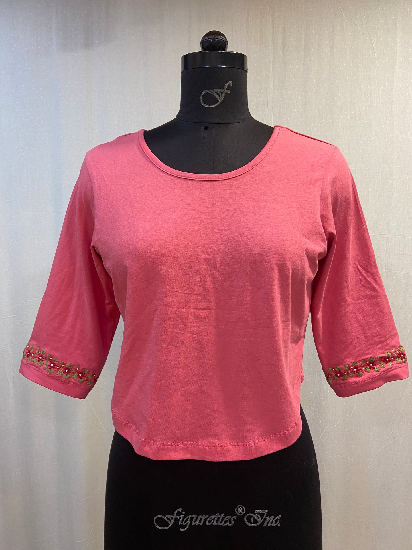 PHOOLWARI T-SHIRT BLOUSE - STRAWBERRY PINK