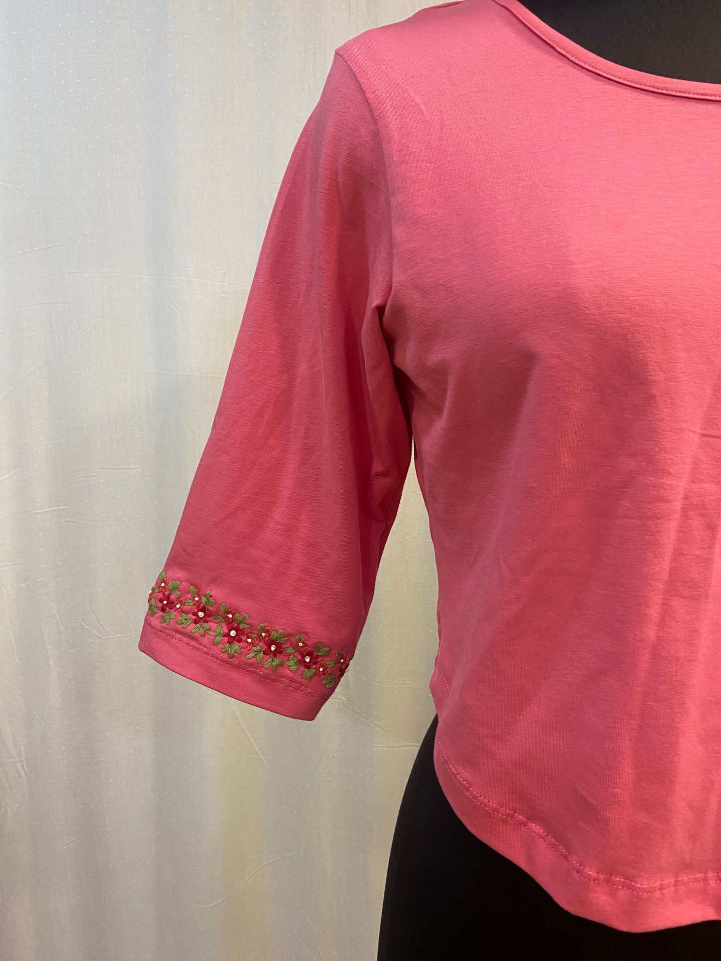 PHOOLWARI T-SHIRT BLOUSE - STRAWBERRY PINK