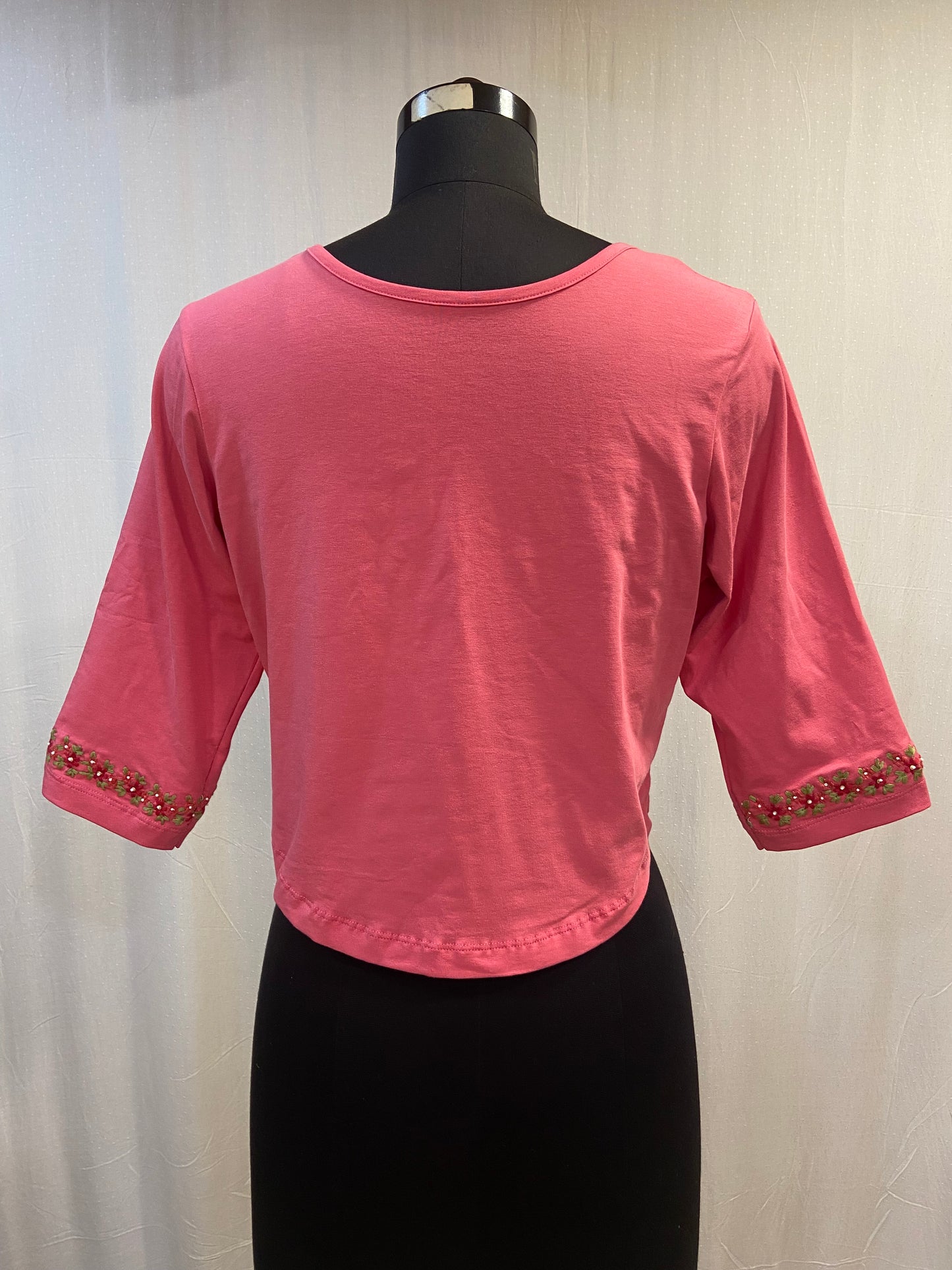 PHOOLWARI T-SHIRT BLOUSE - STRAWBERRY PINK