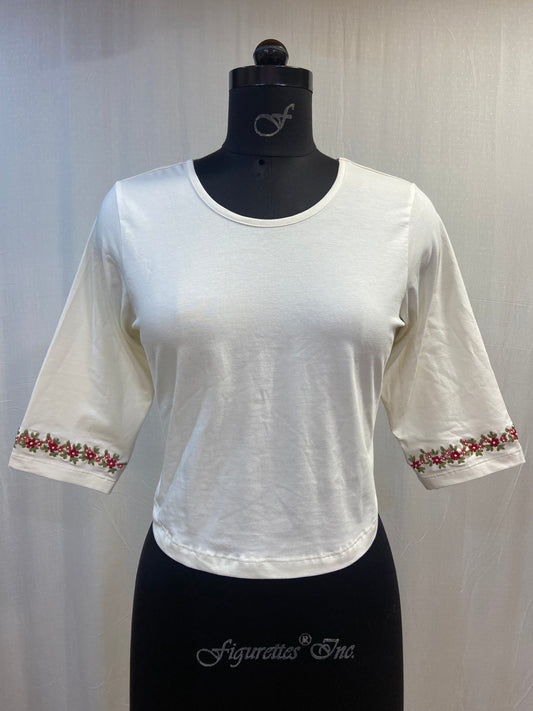 PHOOLWARI T-SHIRT BLOUSE - OFF WHITE