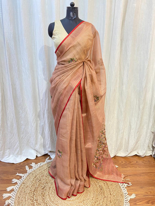 LINEN KATHA SAREE